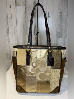 Coach 2007 Holiday Patchwork Tote Like New Condition 11408